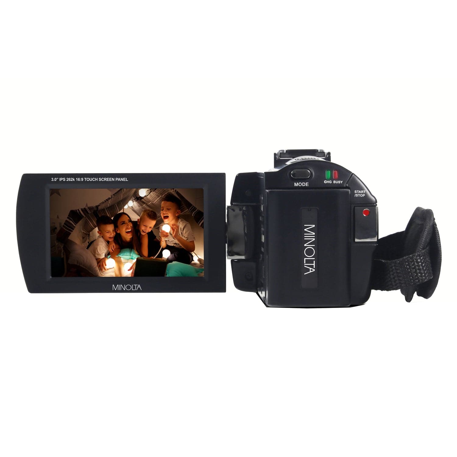 Minolta 4K-Ultra-HD IR Night Vision Camcorder with 16x Digital Zoom, Anti-Shake, Rechargeable Battery, and 16-GB SDHC Card, MN4K25NV, Black