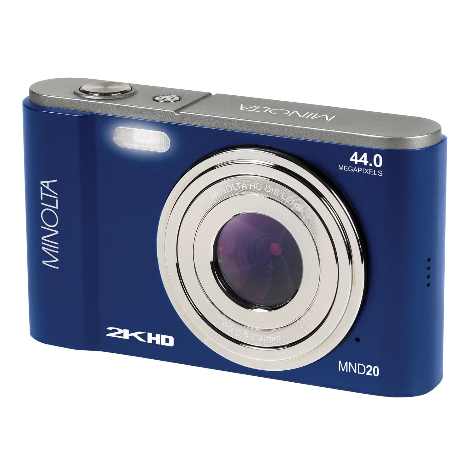 Minolta MND20 16x Digital Zoom 44 MP/2.7K Quad HD Digital Camera, Blue