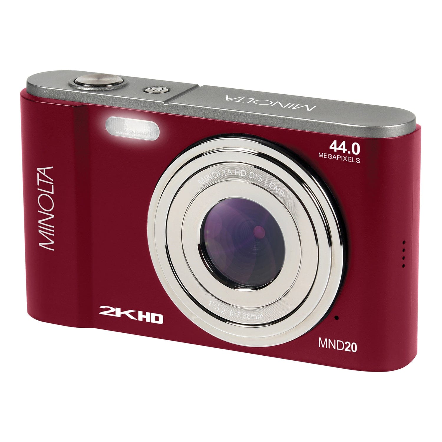Minolta MND20 16x Digital Zoom 44 MP/2.7K Quad HD Digital Camera, Red
