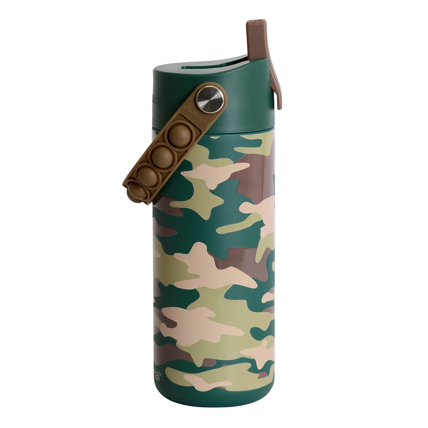 Elemental Core Pop Stainless Steel Water Bottle, 18 Oz., Green Camo