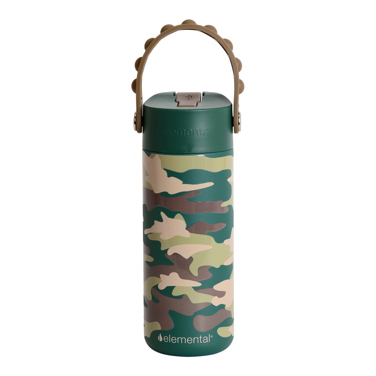 Elemental Core Pop Stainless Steel Water Bottle, 18 Oz., Green Camo