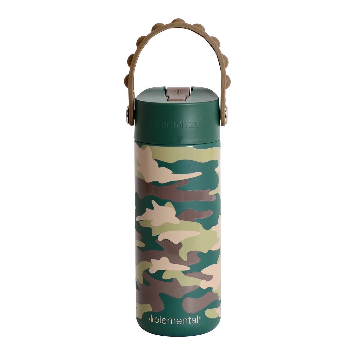 Elemental Core Pop Stainless Steel Water Bottle, 18 Oz., Green Camo
