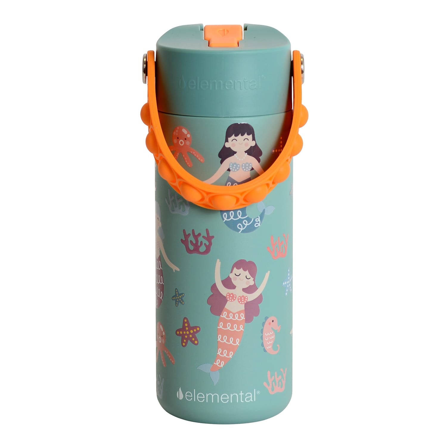 Elemental Core Pop Stainless Steel Water Bottle, 18 Oz., Mermaid Sisters