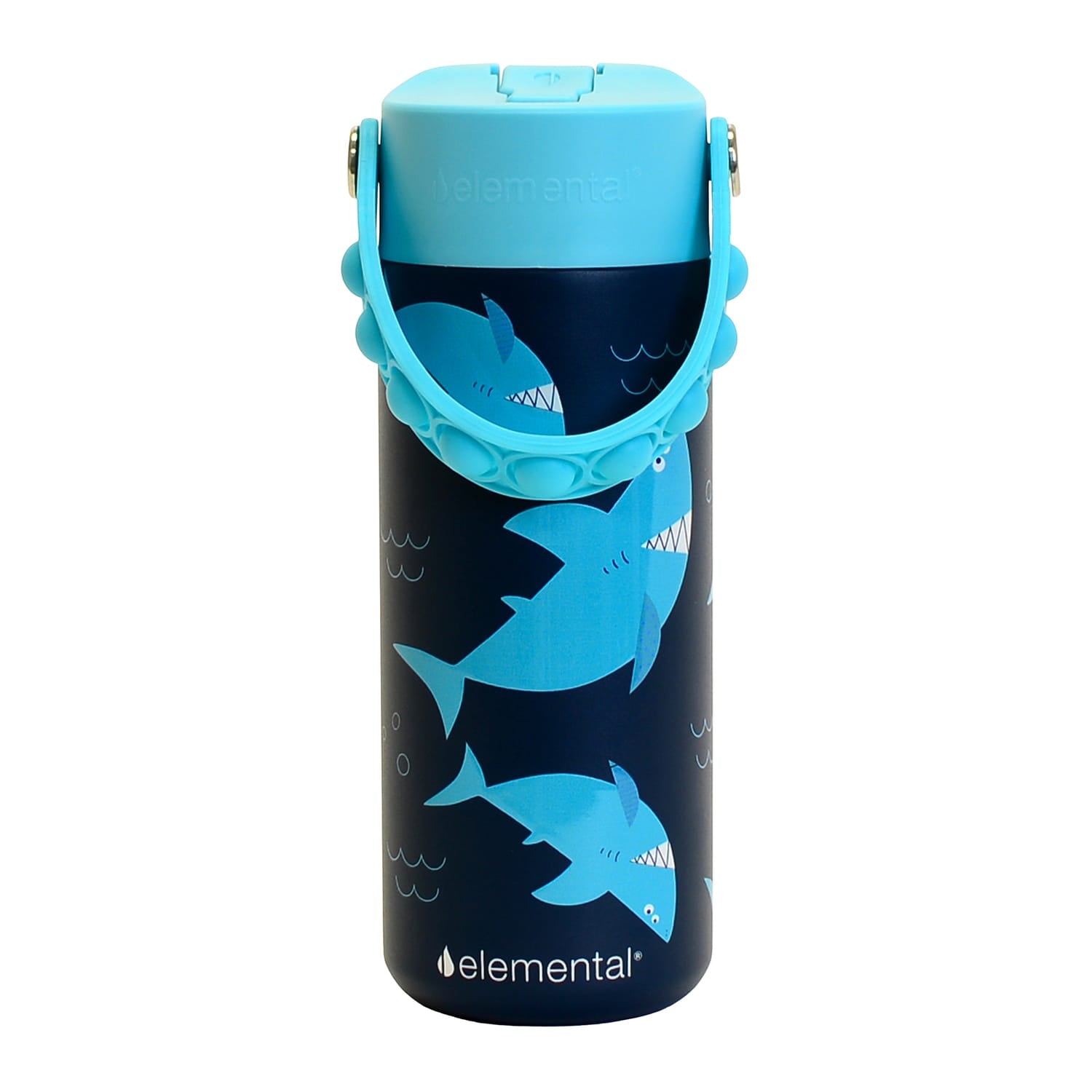 Elemental Core Pop Stainless Steel Water Bottle, 18 Oz., Sharks Ahoy