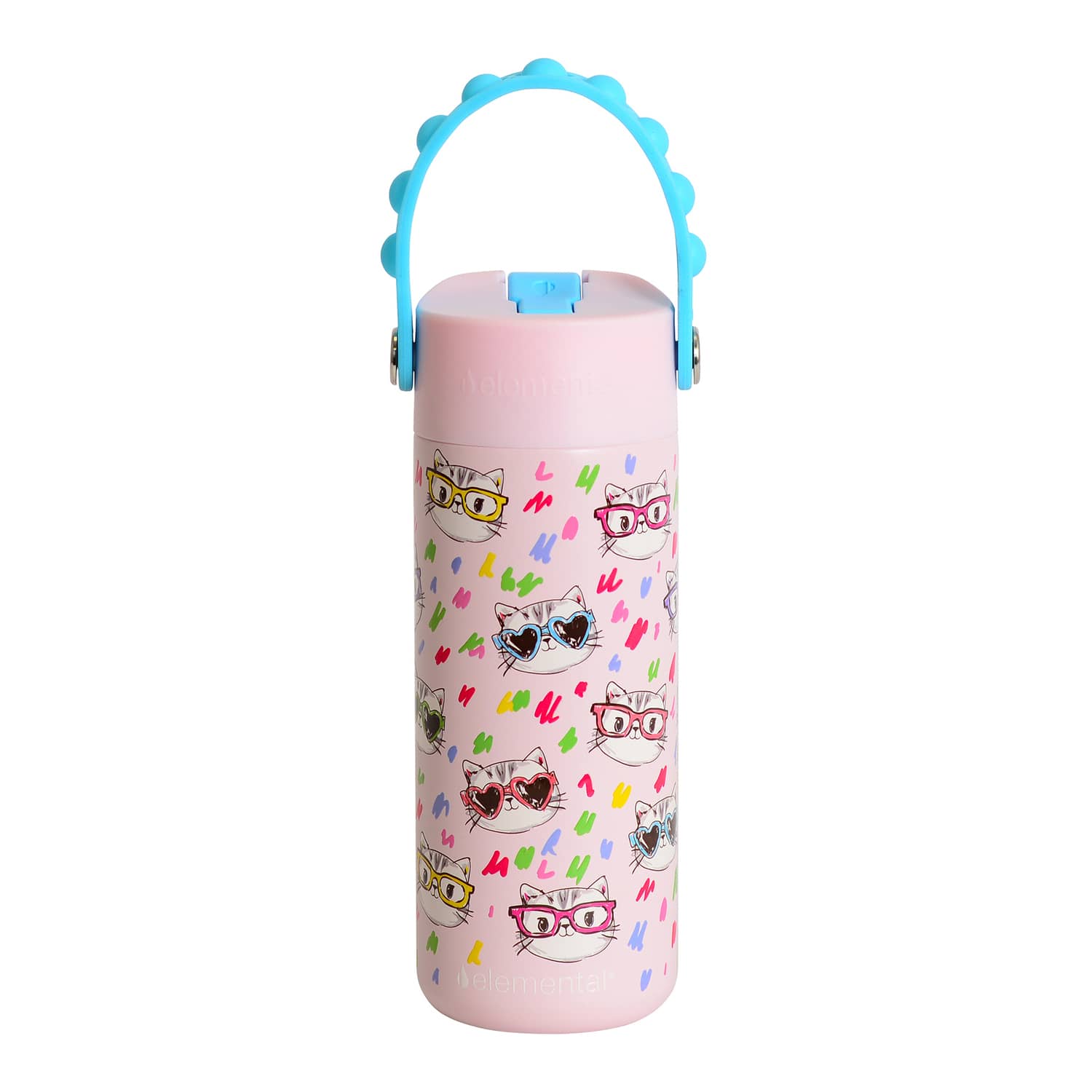 Elemental Core Pop Stainless Steel Water Bottle, 18 Oz., Stylish Cat