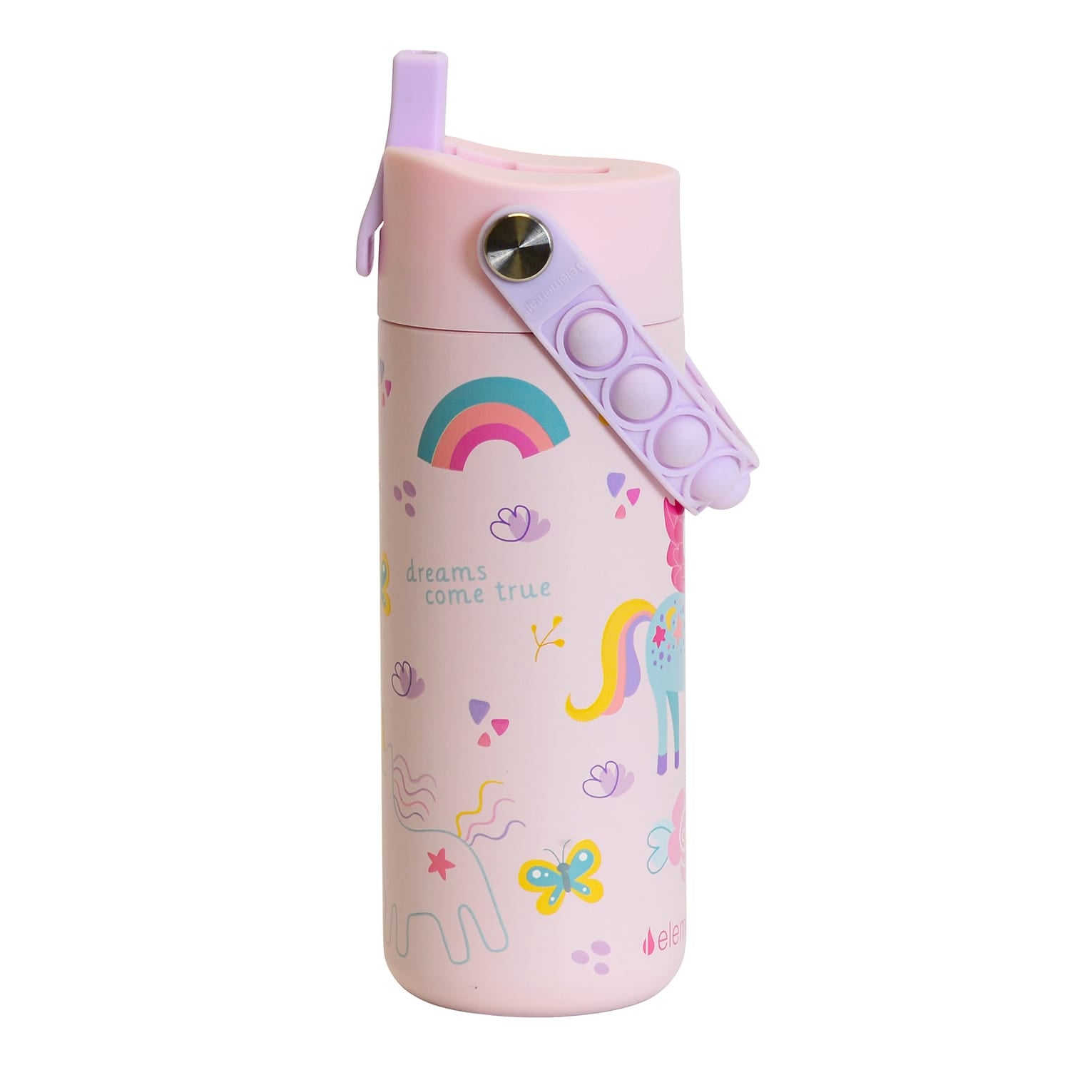 Elemental Core Pop Stainless Steel Water Bottle, 18 Oz., Unicorn Rainbow