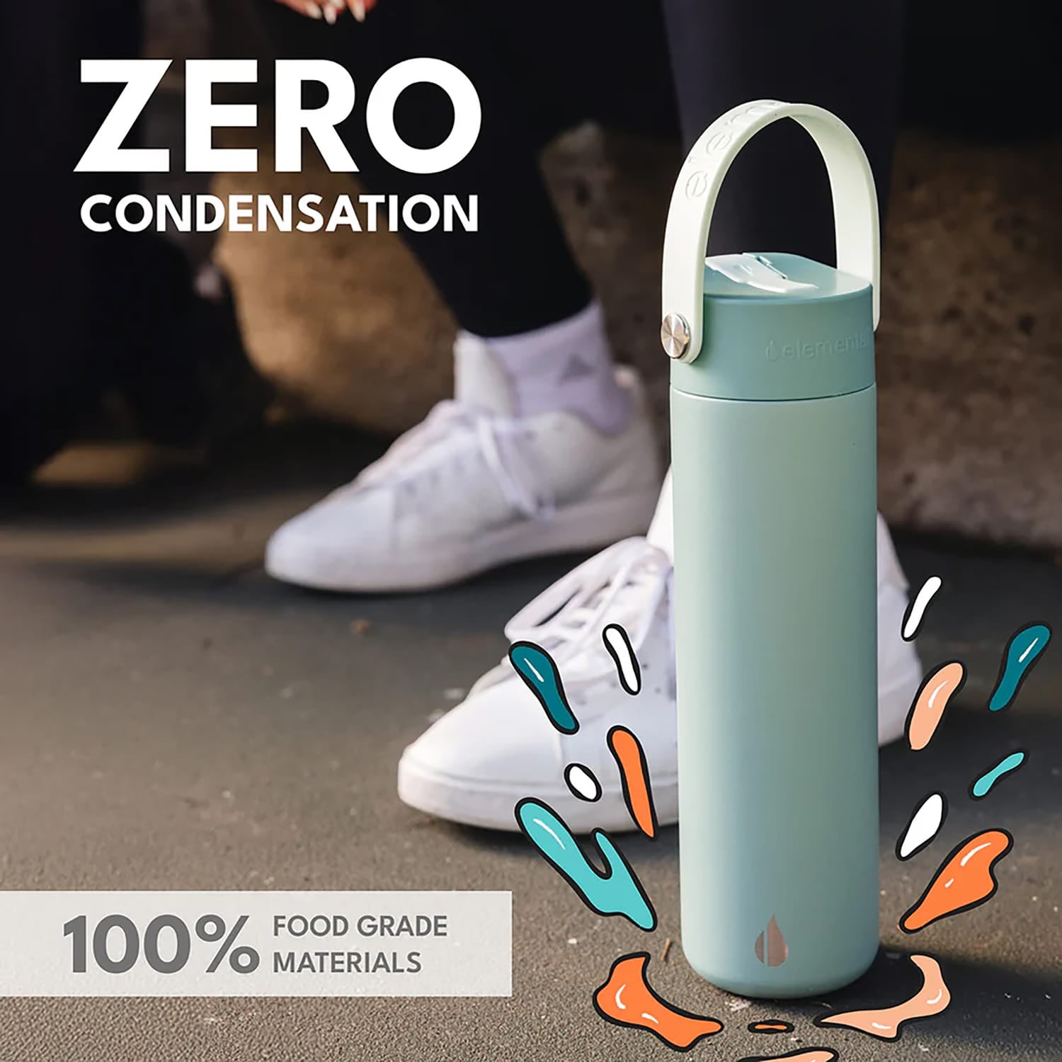 Elemental Core Stainless Steel Water Bottle, 24 Oz., Sage