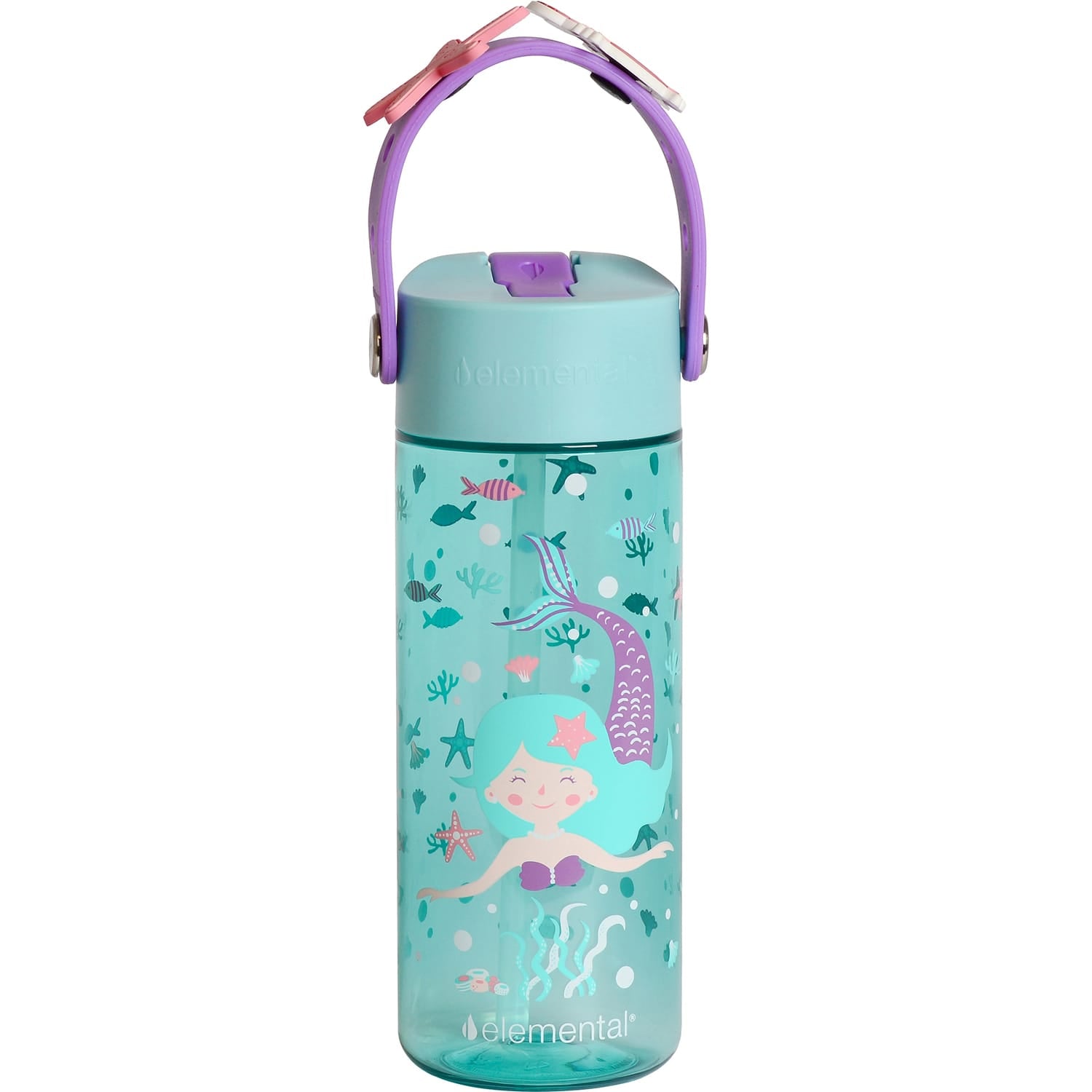 Elemental Splash Charm Tritan Water Bottle, 18 Oz., Mermaid