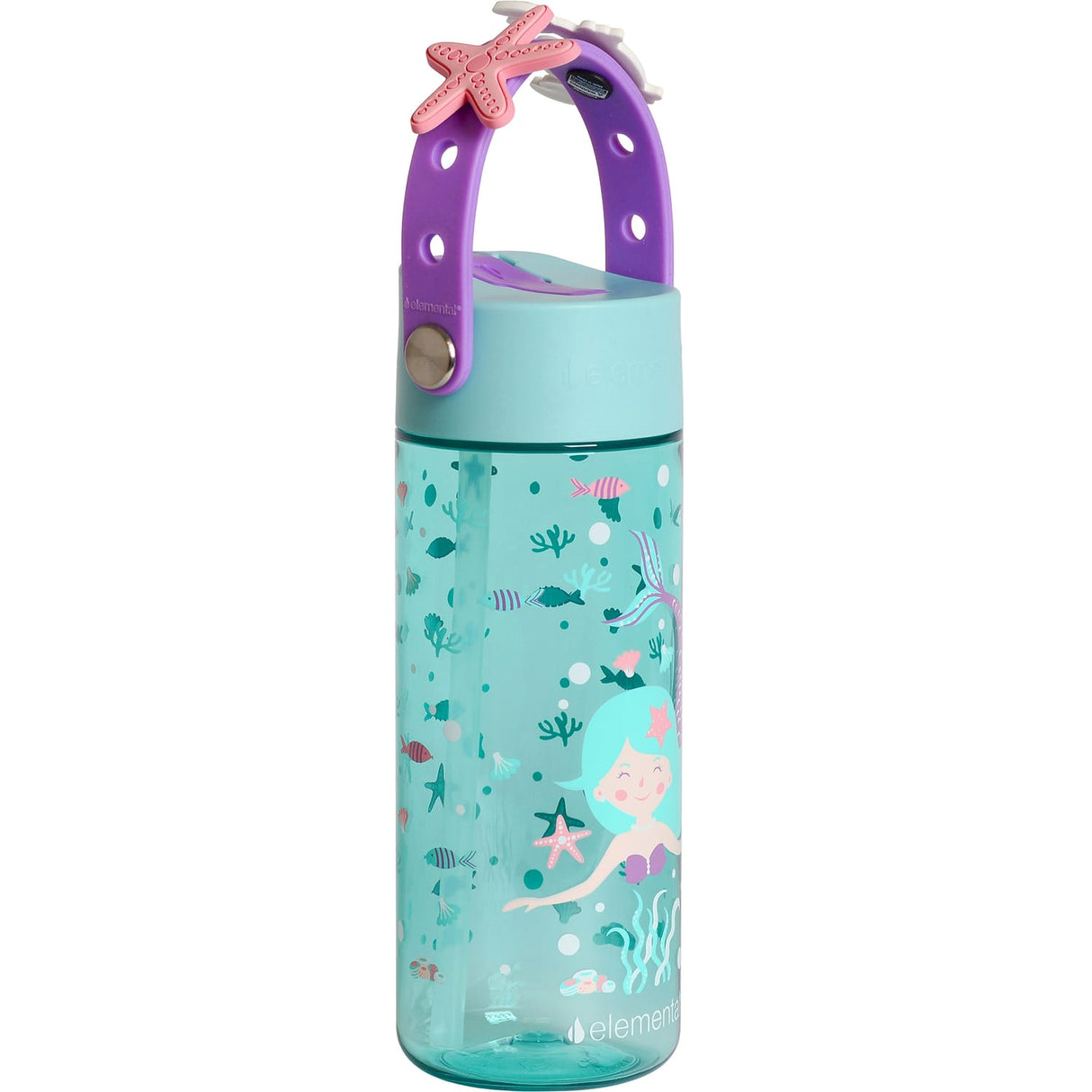 Elemental Splash Charm Tritan Water Bottle, 18 Oz., Mermaid