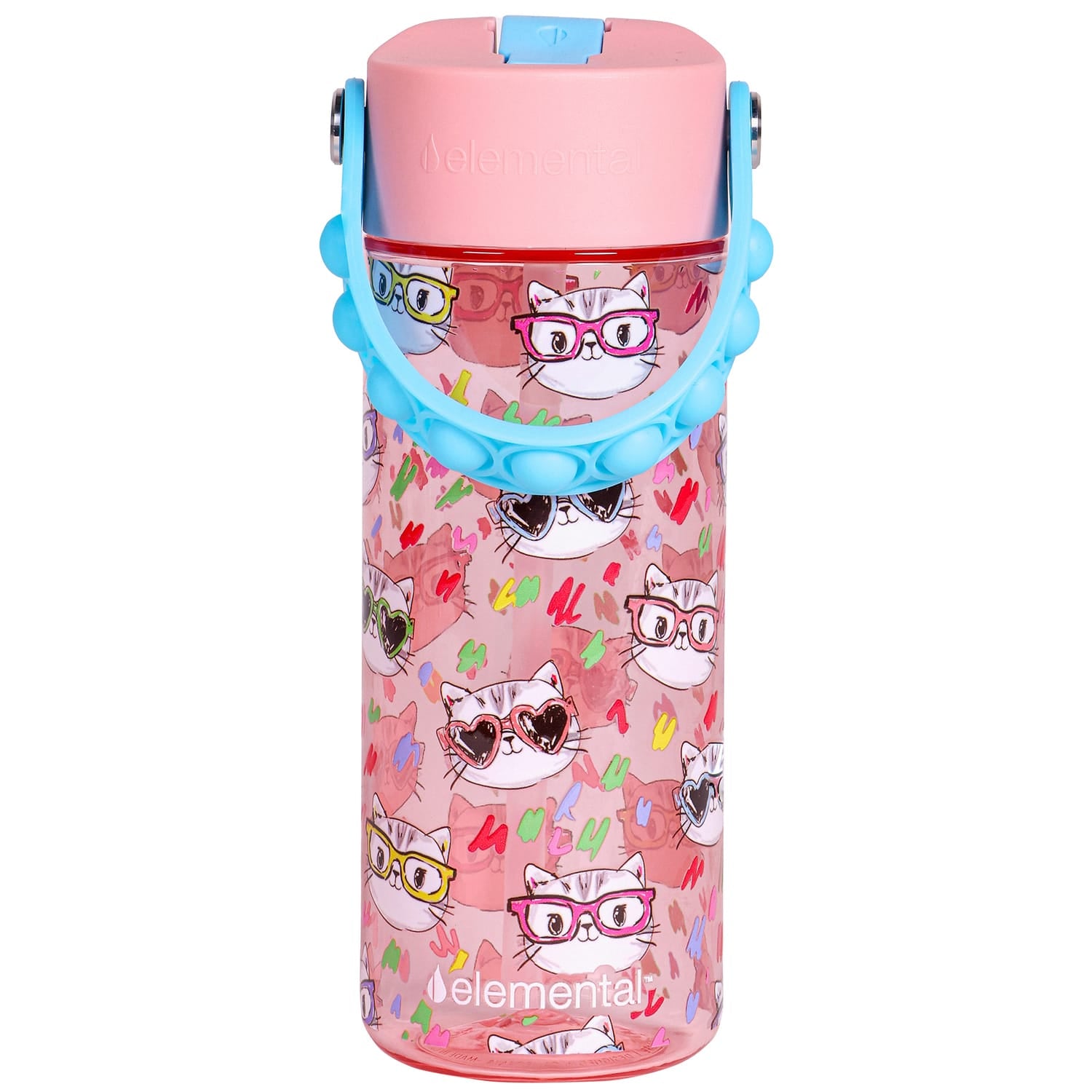 Elemental Splash Pop Tritan Water Bottle, 18 Oz., Stylish Cat