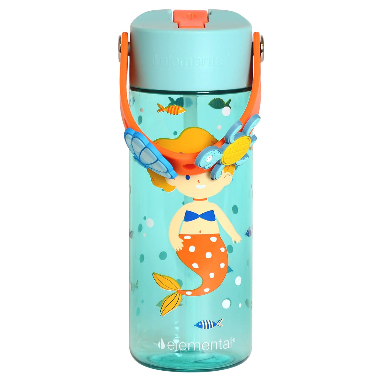 Elemental Splash Charm Tritan Water Bottle, 18 Oz., Sunny Mermaid