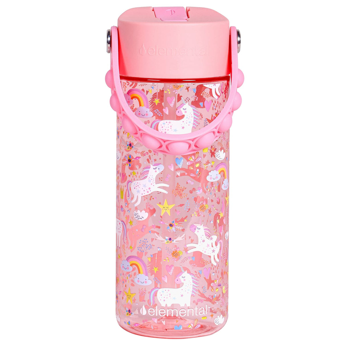 Elemental Splash Pop Tritan Water Bottle, 18 Oz., Pink Unicorn