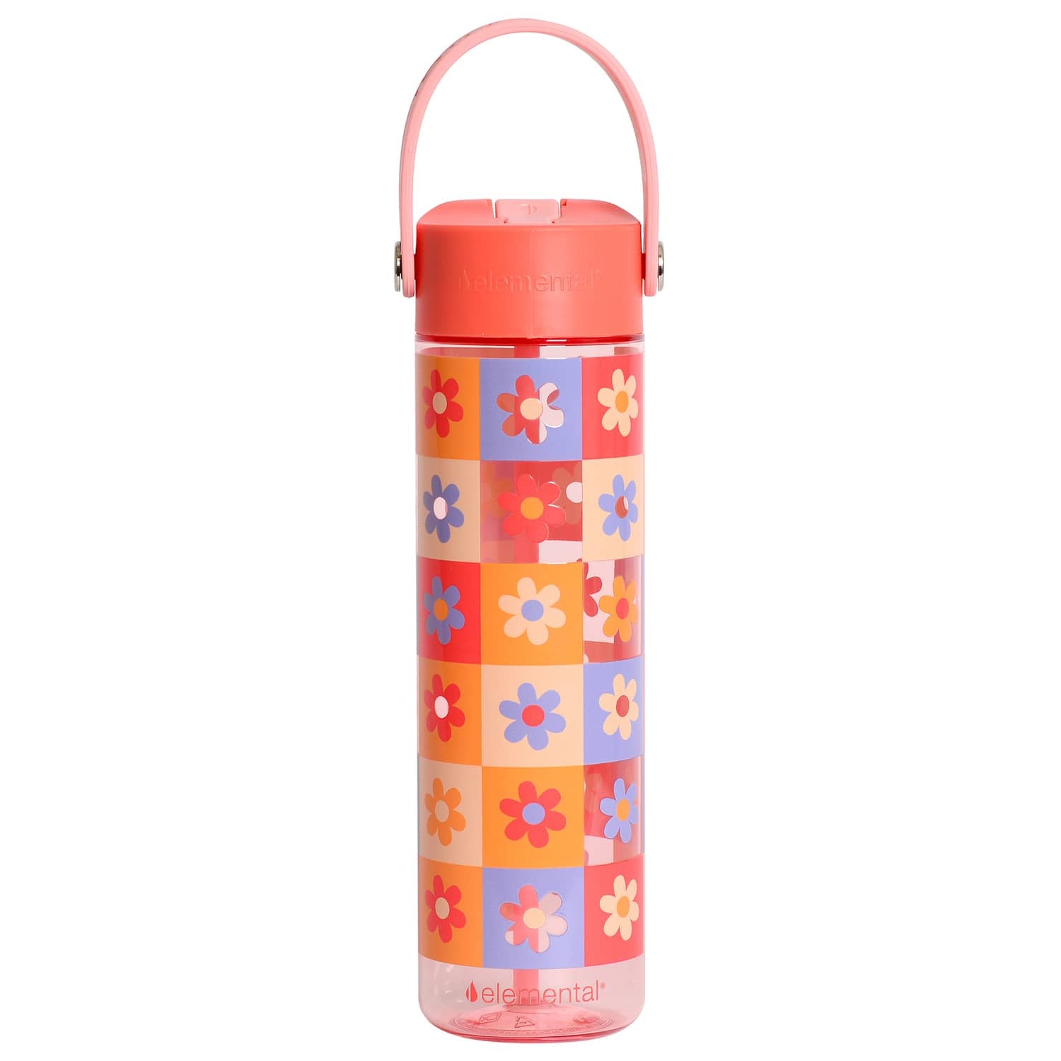 Elemental Splash Tritan Bottle, 26 Oz., Checkered Flowers