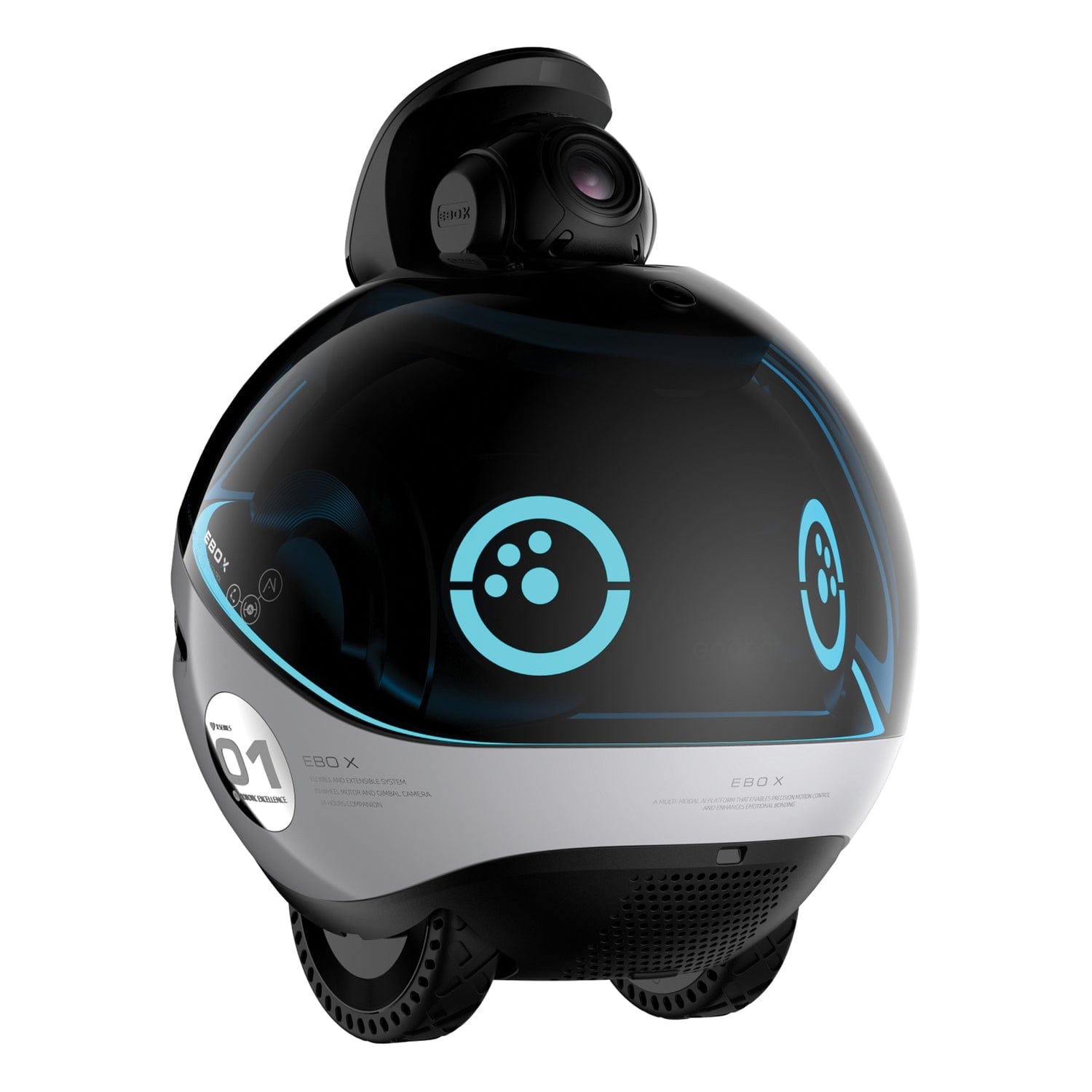 Enabot EBO X Indoor Wi-Fi Moving 4K Smart Home Companion Robot Camera with 2-Way Voice, Smart Mapping, Alexa Built-in, and Fall Detection