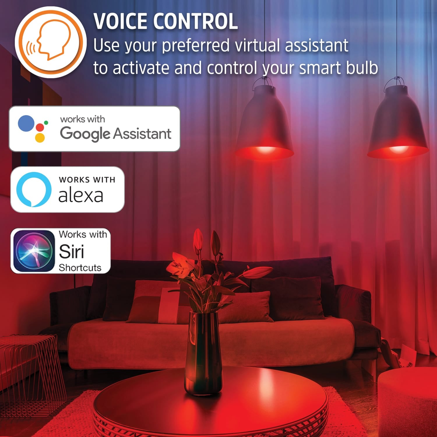Energizer Connect LED 10-Watt (60-Watt Equivalent) Multi-White and Multicolor Smart Bulb, A19 Bulb Shape, E26 Medium Base, Dimmable