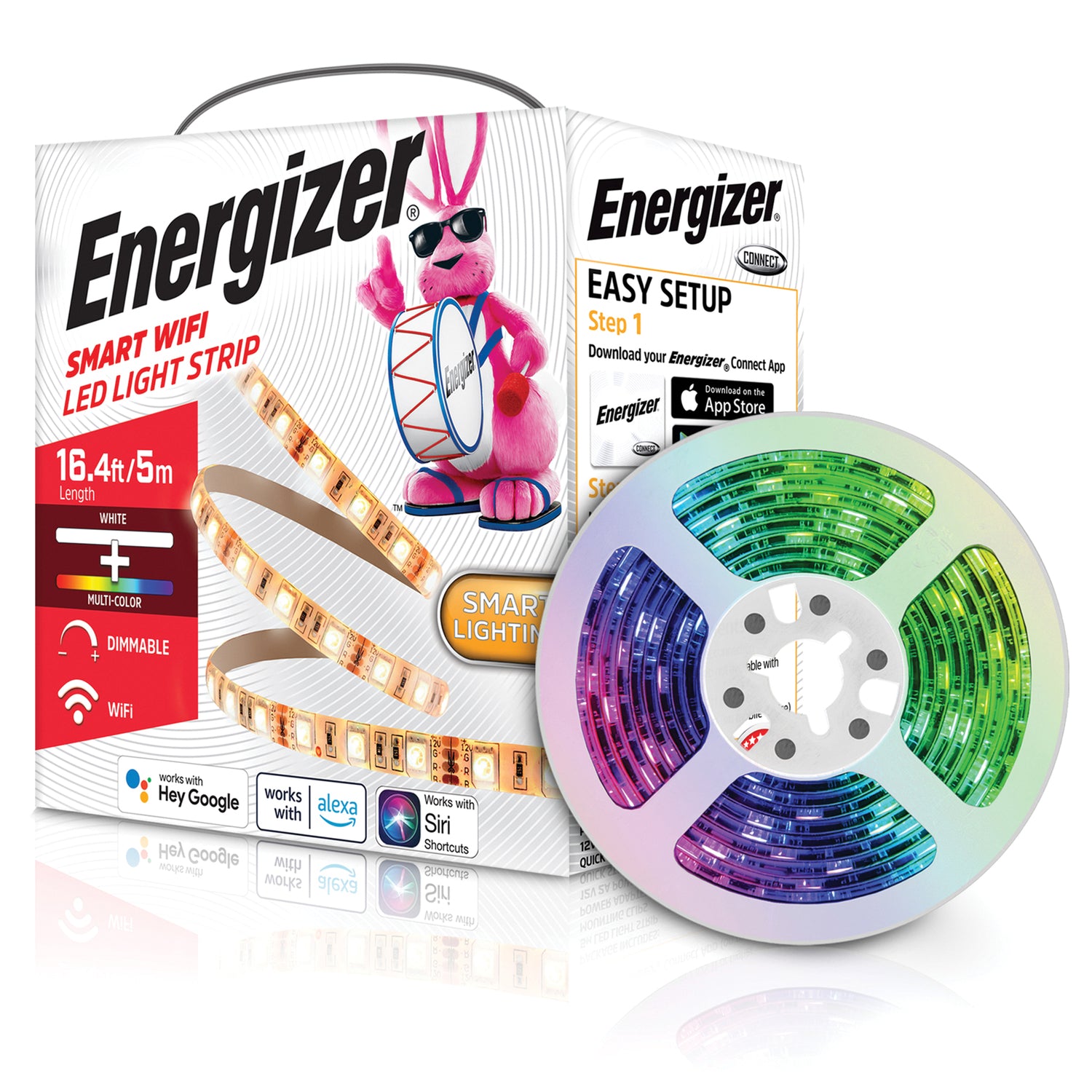 Energizer Connect Smart Multicolor LED Light Strip, 16.4 Ft.