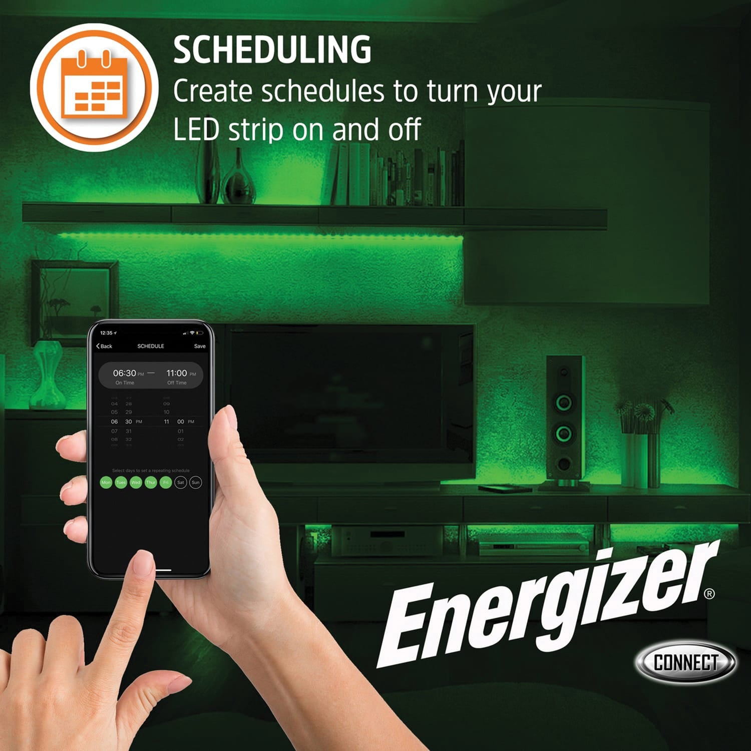 Energizer Connect Smart Multicolor LED Light Strip, 16.4 Ft.
