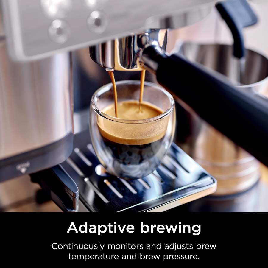 Ninja Luxe Café Premier Series Espresso Machine, Drip Coffee, Cold Brew, Grinder, Tamper, Frother, Silver - Certified Refurbished