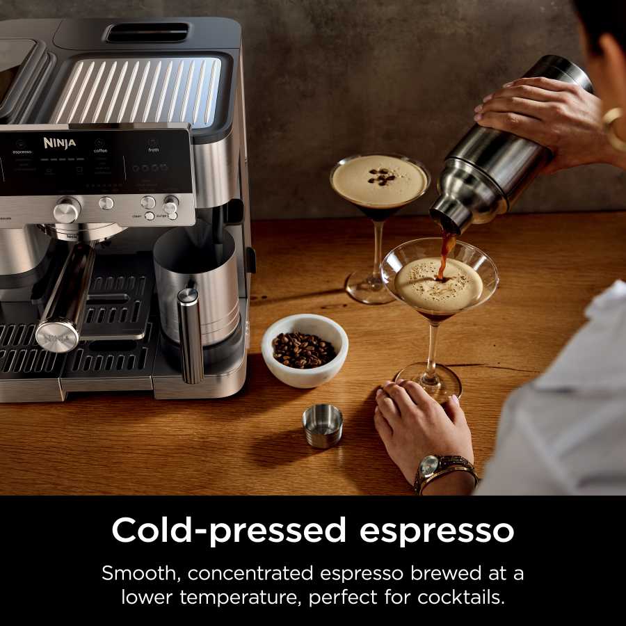 Ninja Luxe Café Premier Series Espresso Machine, Drip Coffee, Cold Brew, Grinder, Tamper, Frother, Silver - Certified Refurbished
