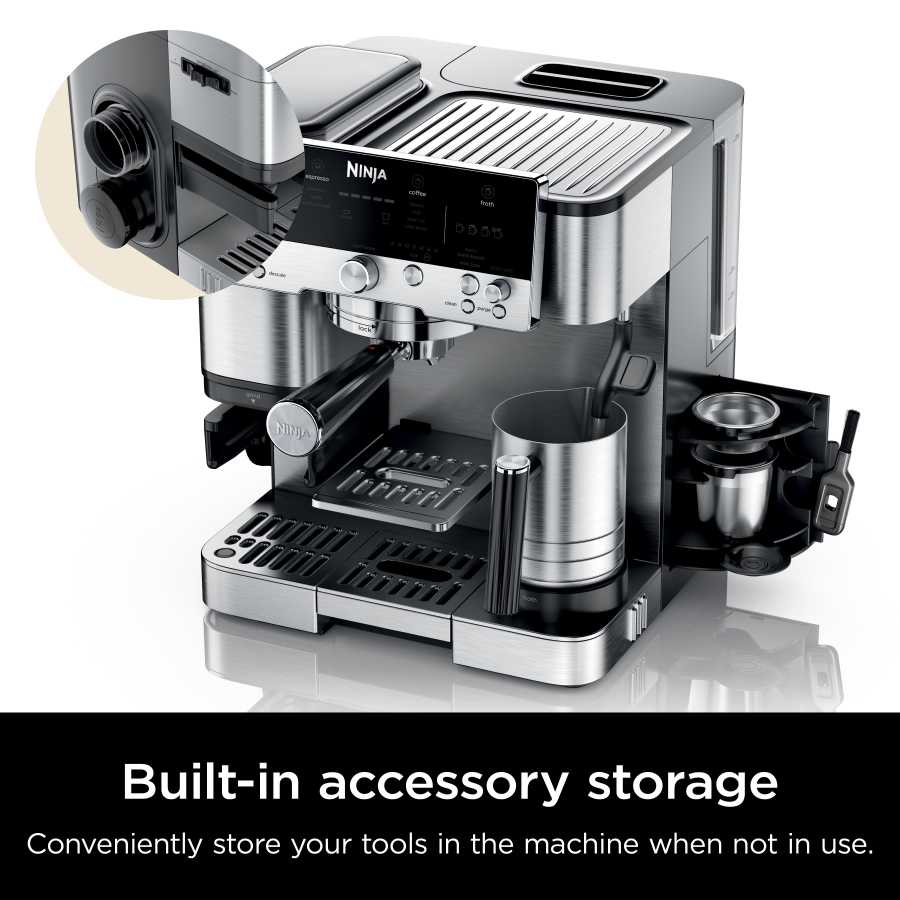 Ninja Luxe Café Premier Series Espresso Machine, Drip Coffee, Cold Brew, Grinder, Tamper, Frother, Silver - Certified Refurbished