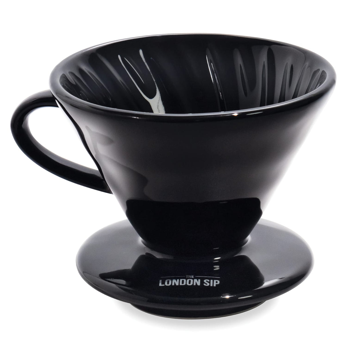 The London Sip Ceramic Coffee Dripper, Black, 1 to 4 Cup