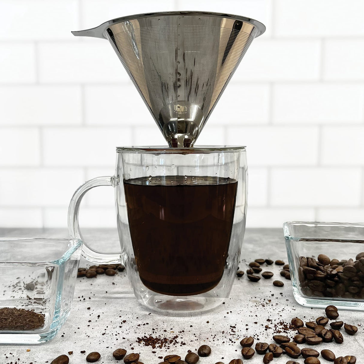 The London Sip Stainless Steel Coffee Dripper, 1 to 4 Cups