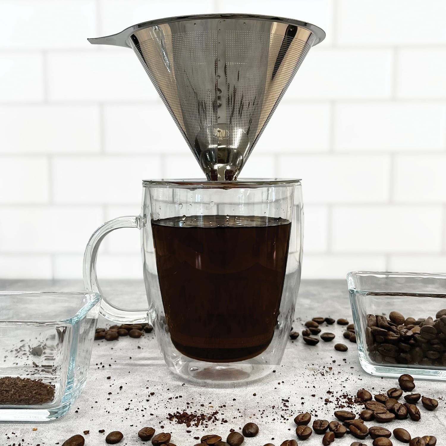 The London Sip Stainless Steel Coffee Dripper, 1 to 4 Cups