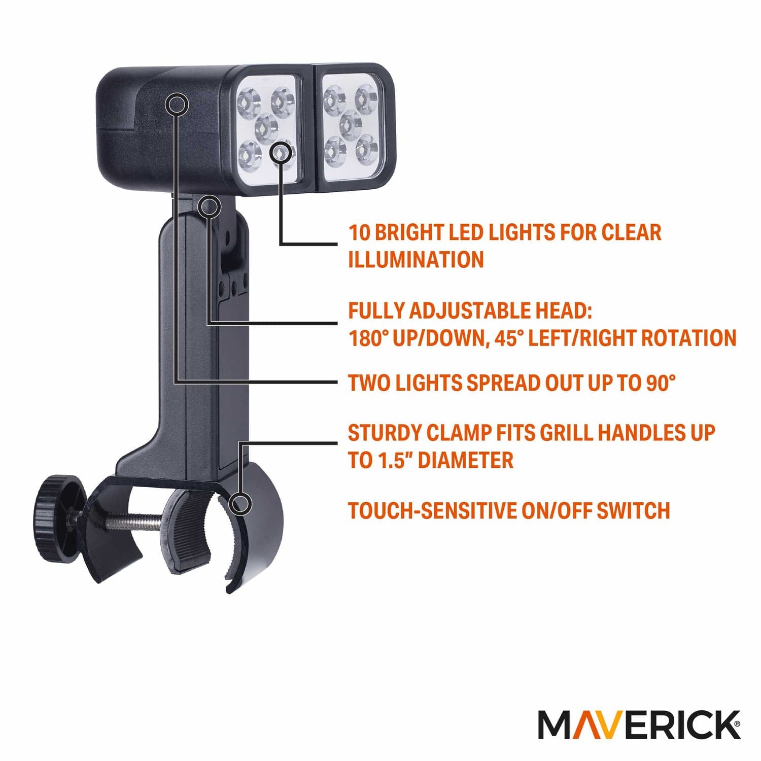 Maverick Fully Adjustable 10-LED Grill Light