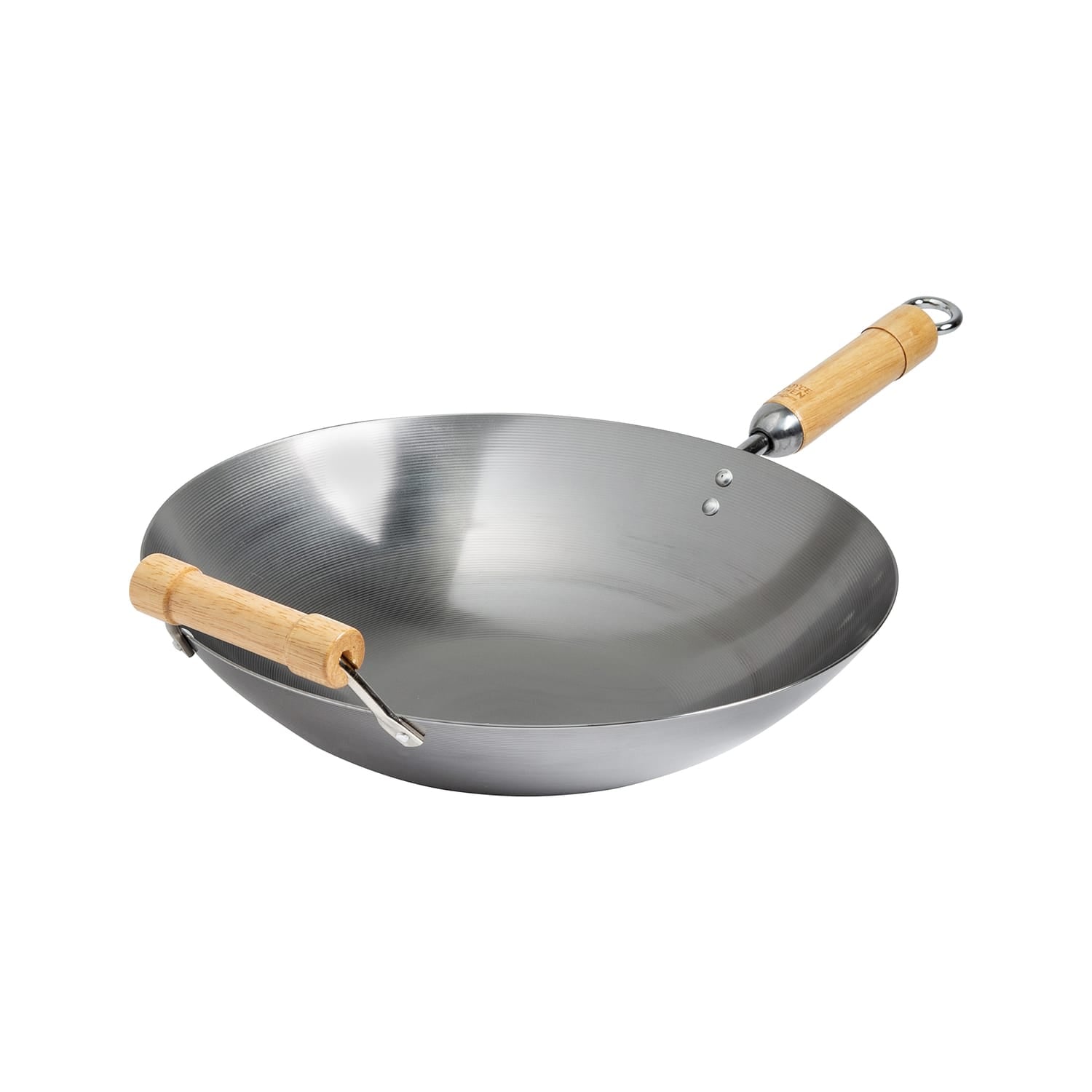 Joyce Chen Classic Series 14-In. Round Bottom Carbon Steel Wok with Birch Handles