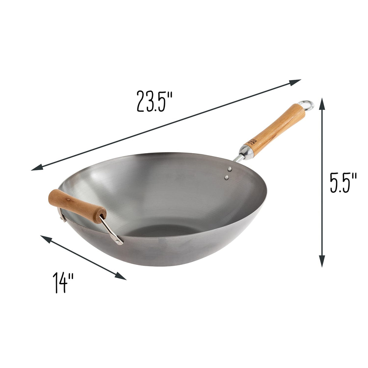 Joyce Chen Classic Series 14-In. Carbon Steel Wok with Birch Handles