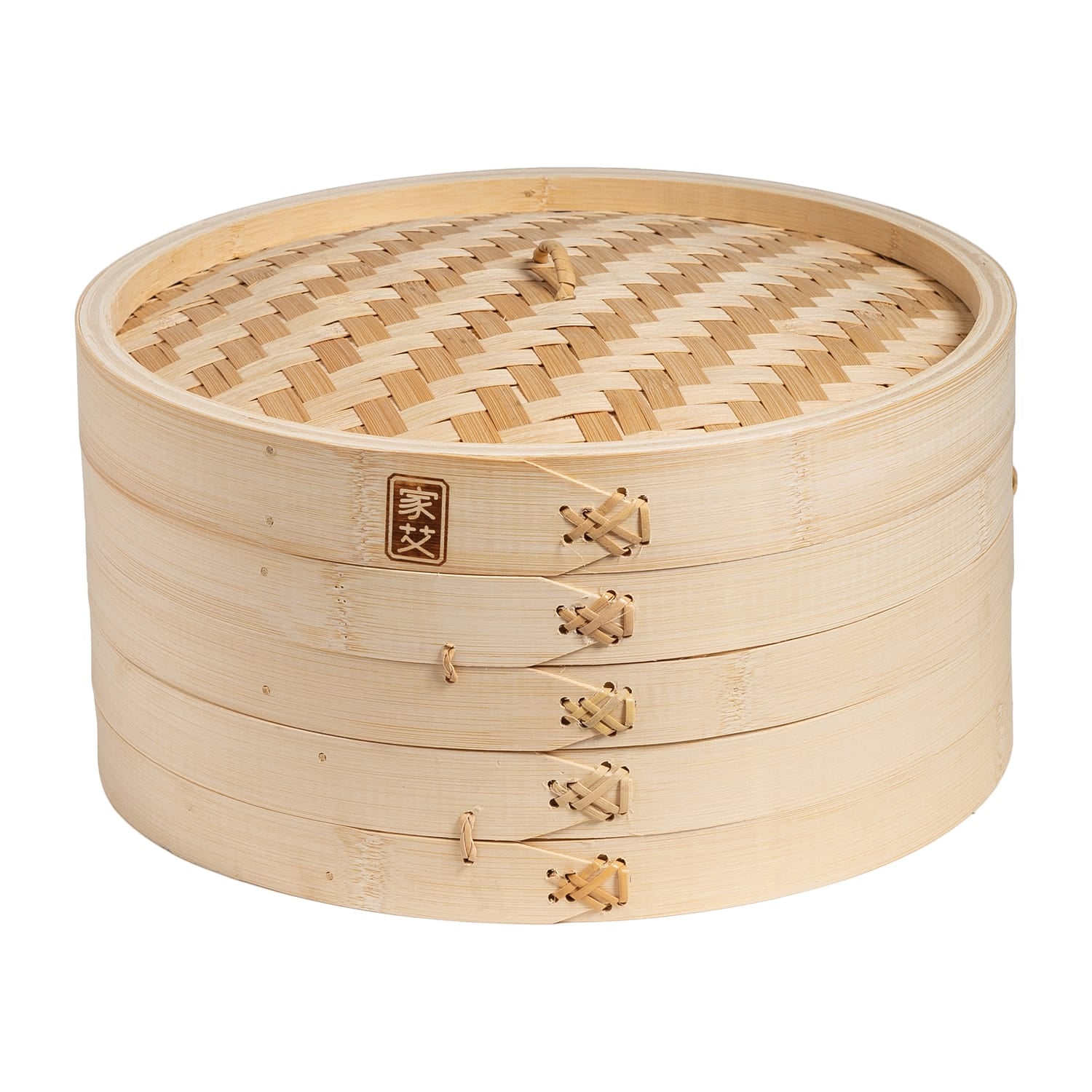 Joyce Chen 2-Tier Bamboo Steamer Baskets with Lid, 12 In.