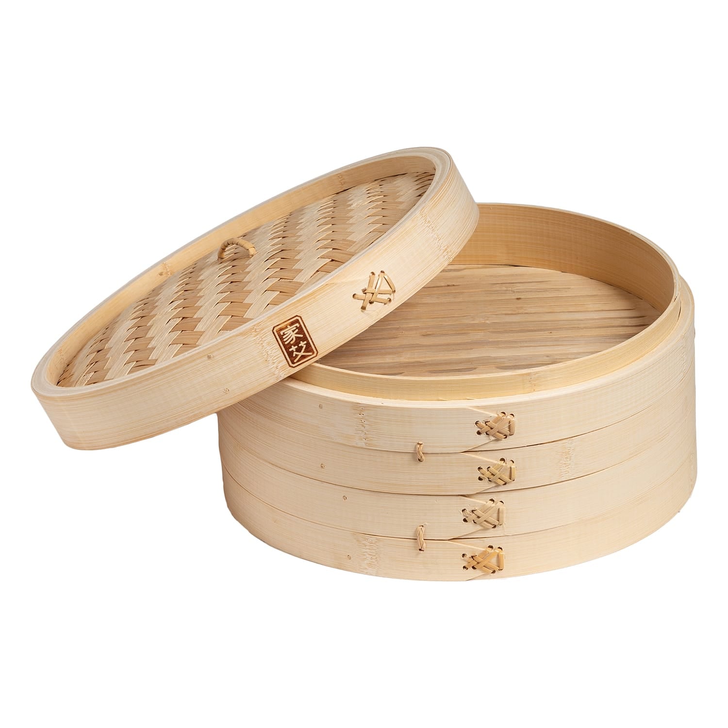 Joyce Chen 2-Tier Bamboo Steamer Baskets with Lid, 12 In.