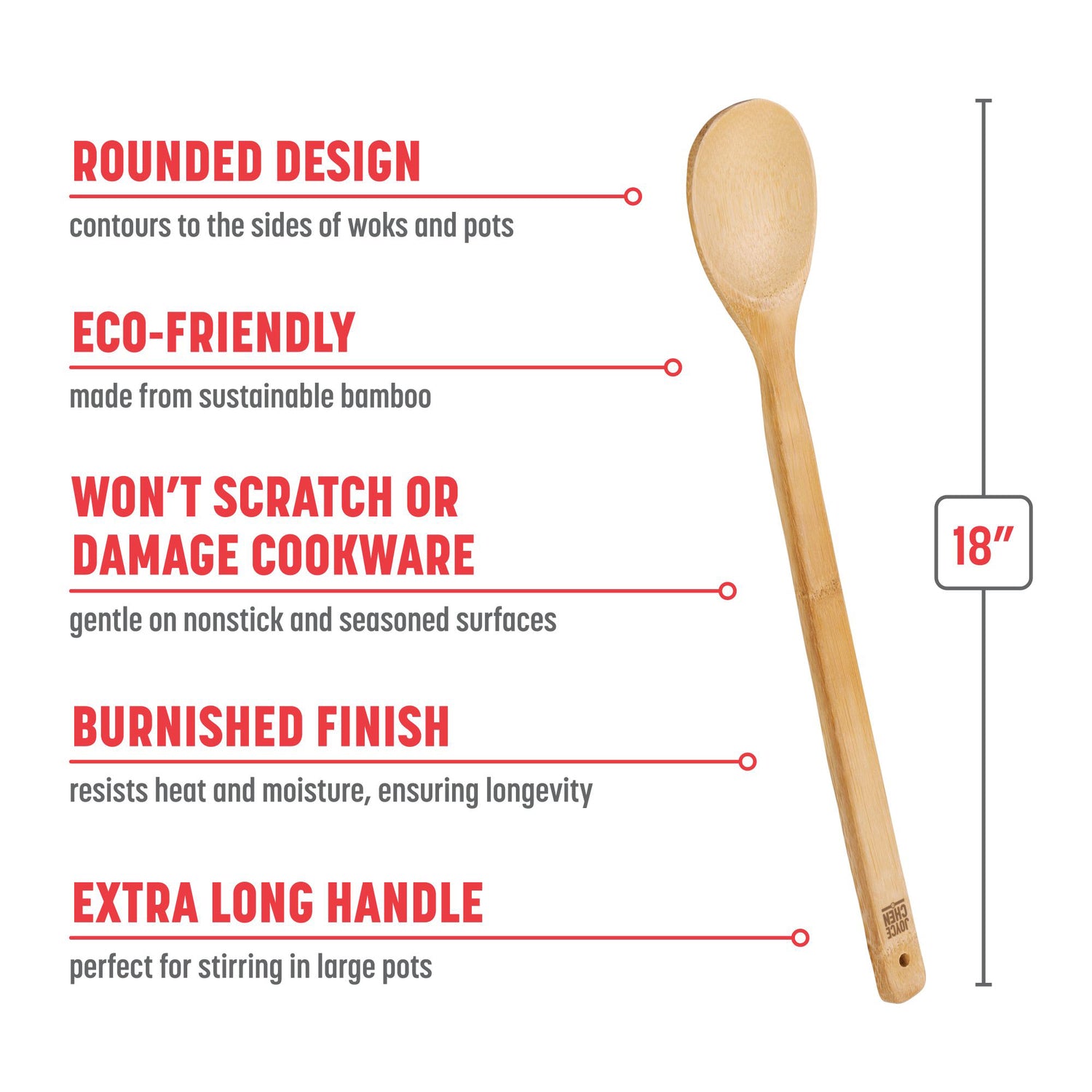 Joyce Chen Burnished Bamboo Mixing Spoon, 18 In.