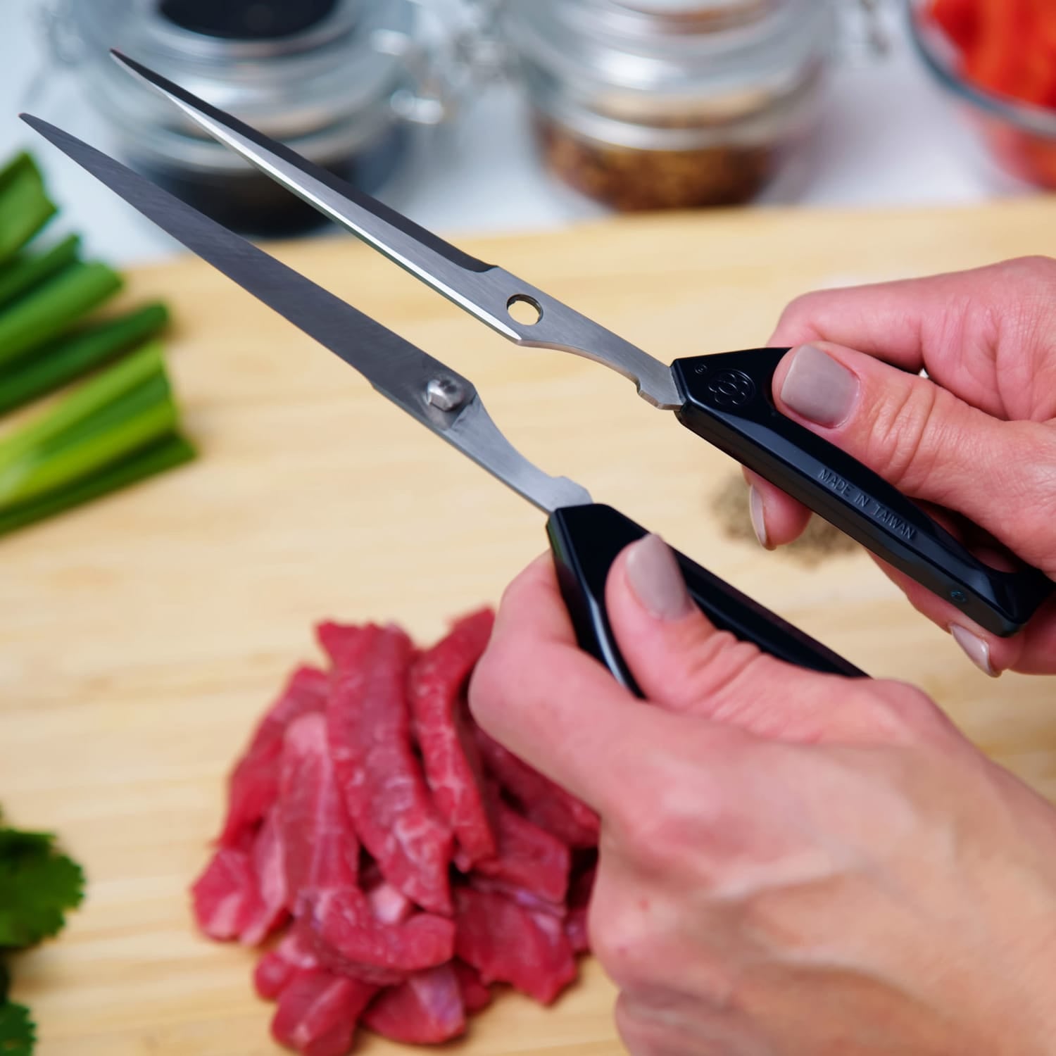 Joyce Chen 8-In. Deluxe Unlimited and 6.3-In. Original Unlimited Scissors, Ergonomic Dark Navy and Red Handles, 2 Pack