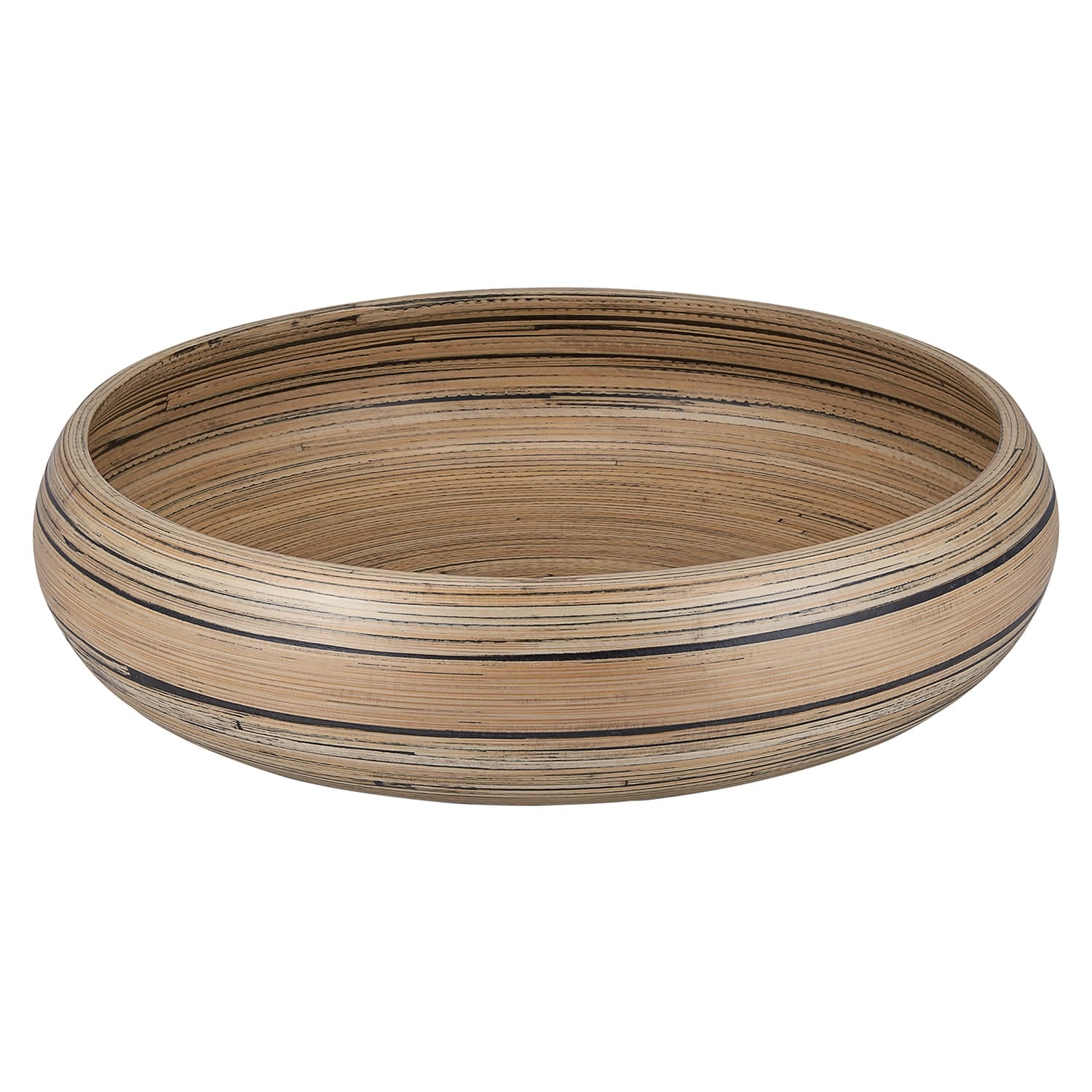 LEXA by Joyce Chen 12-In. Bamboo Fruit Bowl, Black/Natural