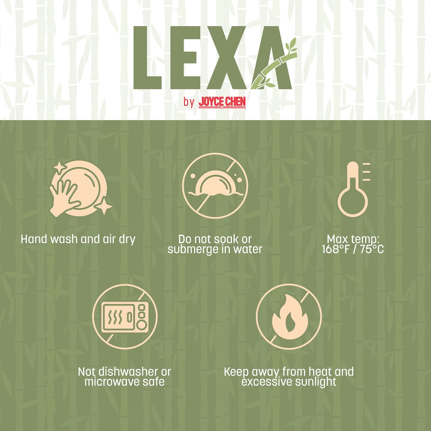 LEXA by Joyce Chen 3-Piece Bamboo Bowl Set with 12-In., 10-In., and 8-In. Bowls, Natural