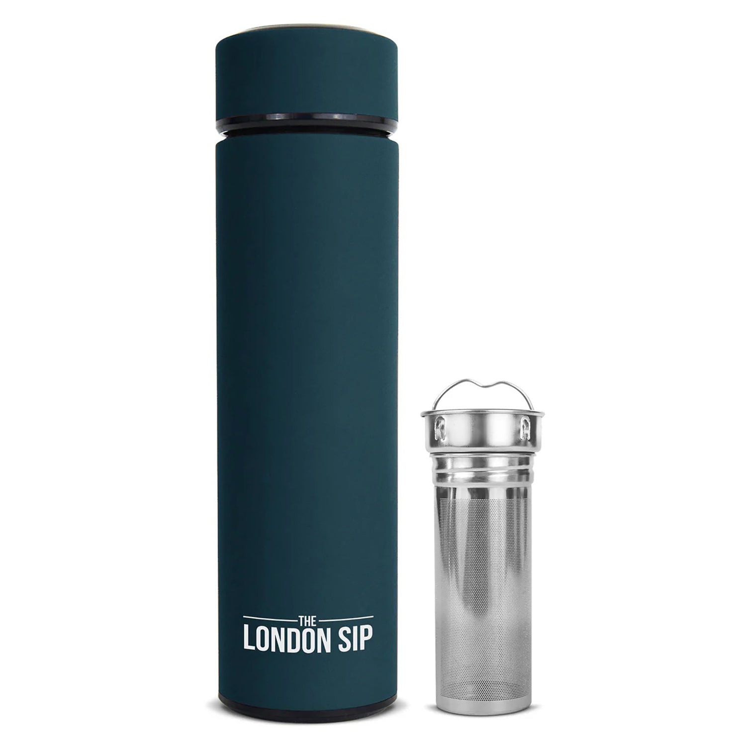 The London Sip Tea Infuser Bottle, 16 Oz., Midnight Teal