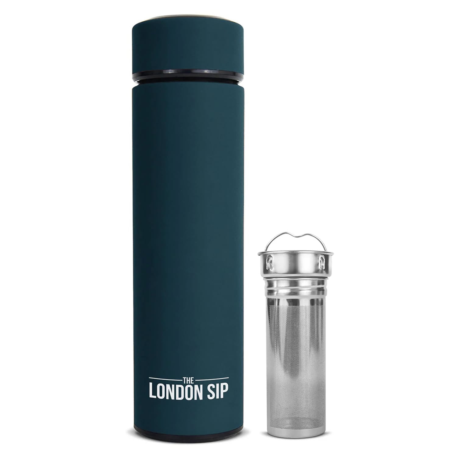 The London Sip Tea Infuser Bottle, 16 Oz., Midnight Teal