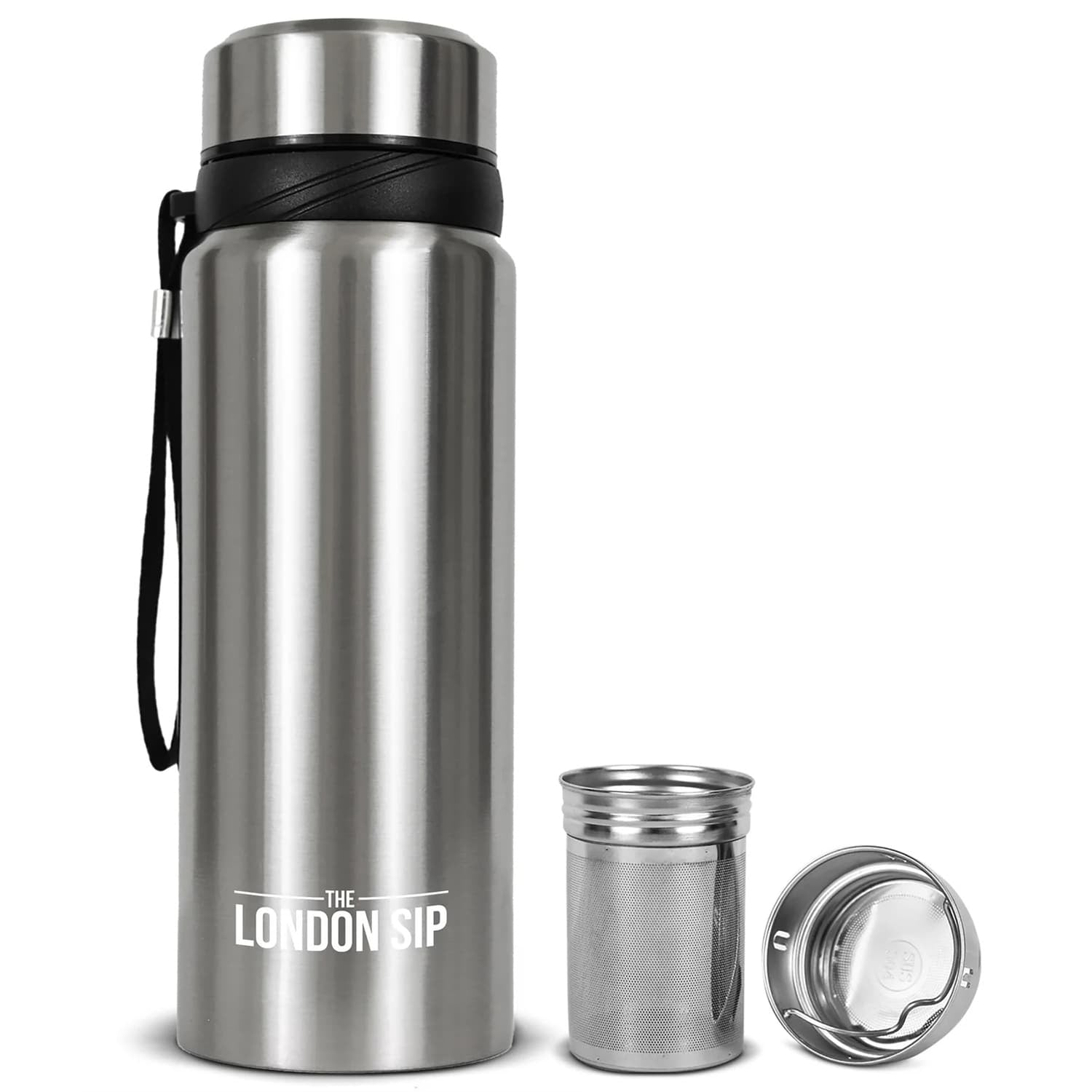 The London Sip Tea Infuser Bottle, 25 Oz., Silver