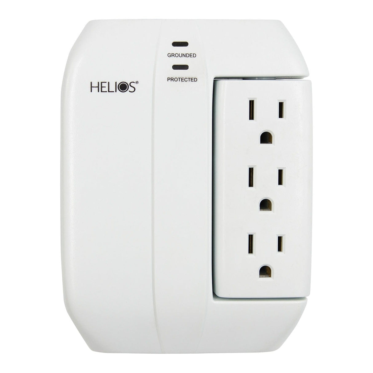 Helios 3-AC Swiveling Outlet, 2-AC Fixed Outlet, and 2-USB Port 450-Joules Surge Protector Wall Tap, AS-HP-5R