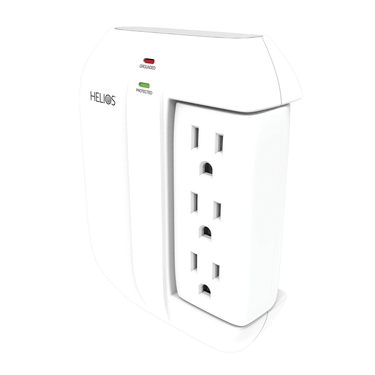 Helios 3-AC Swiveling Outlet, 2-AC Fixed Outlet, and 2-USB Port 450-Joules Surge Protector Wall Tap, AS-HP-5R