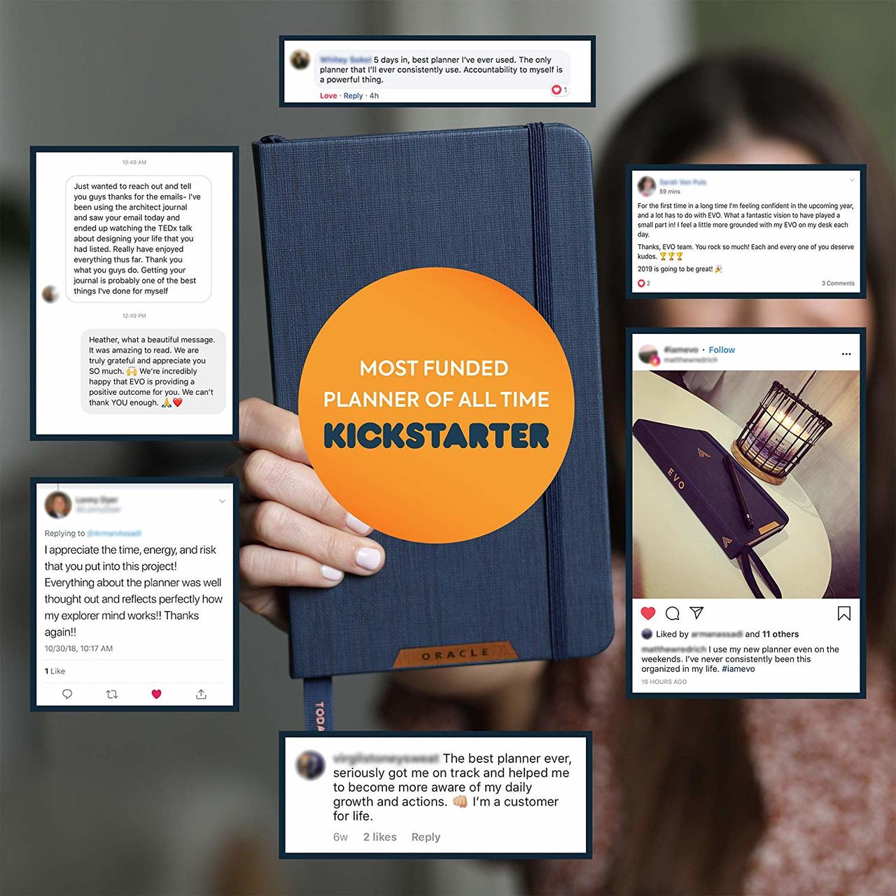 Project EVO Oracle Planner Daily Journal Non Dated Weekly Monthly Gratitude Agenda, Happiness Goals Productivity, Quarterly 90-Day Planner