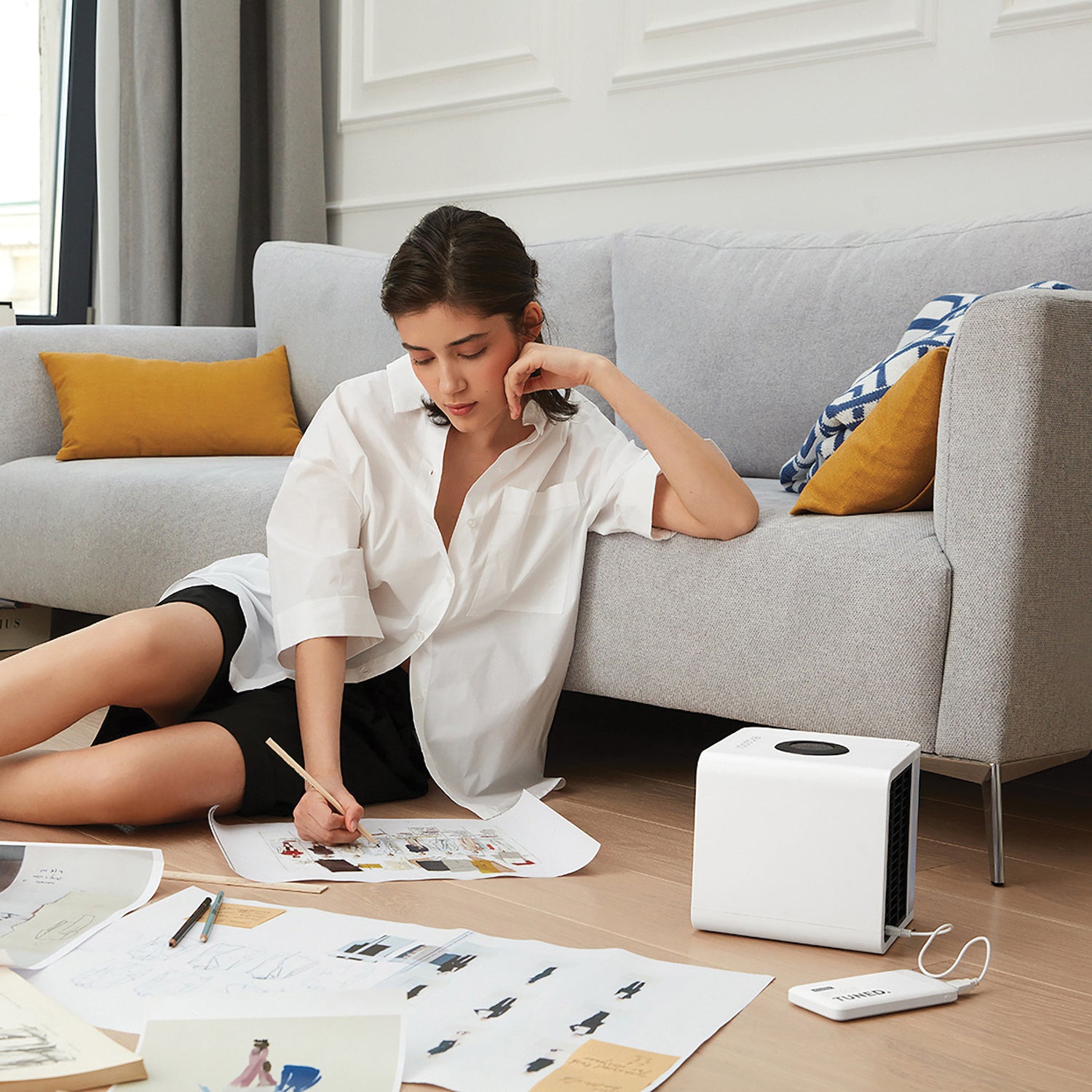 Evapolar evaLIGHTplus Personal Air Cooler and Humidifier, Crystal White