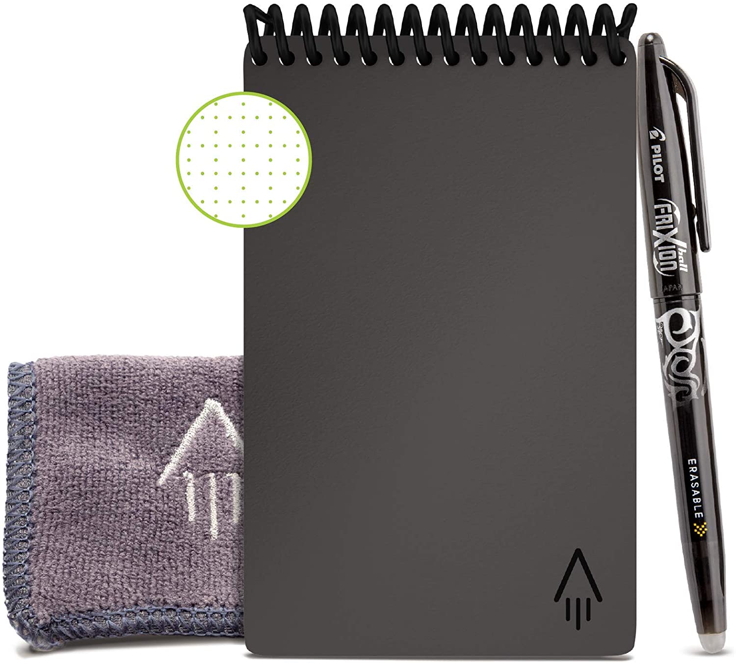 Rocketbook Everlast Mini Smart Reusable Notebook with Pen and Microfiber Cloth, Space Gray