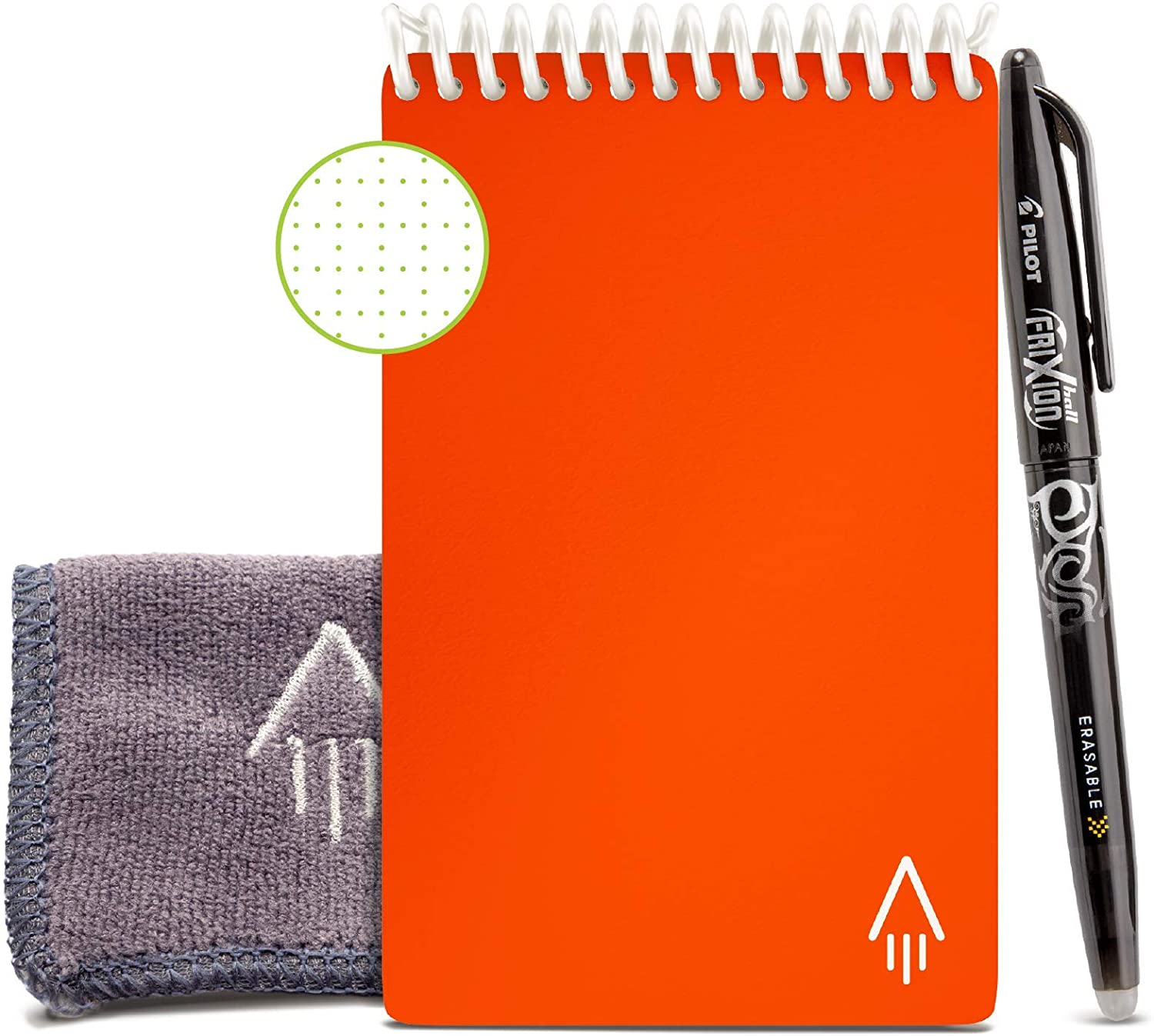 Rocketbook Everlast Mini Smart Reusable Notebook with Pen and Microfiber Cloth, Orange