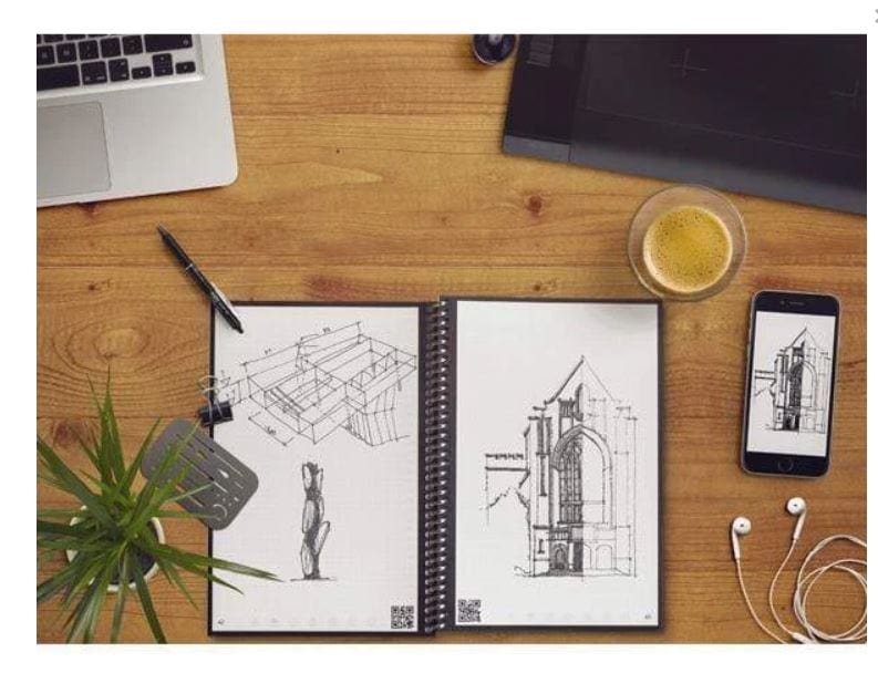 Rocketbook Core Executive Notebook Lined 36 Pages 6" x 8.8" Gray