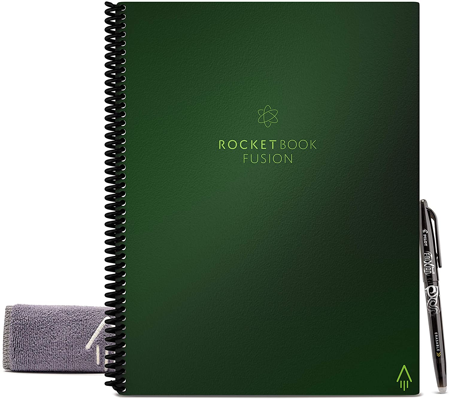 Rocketbook EVRF-L-K Fusion Smart Reusable Notebook with Pen and Microfiber Cloth, Letter Size