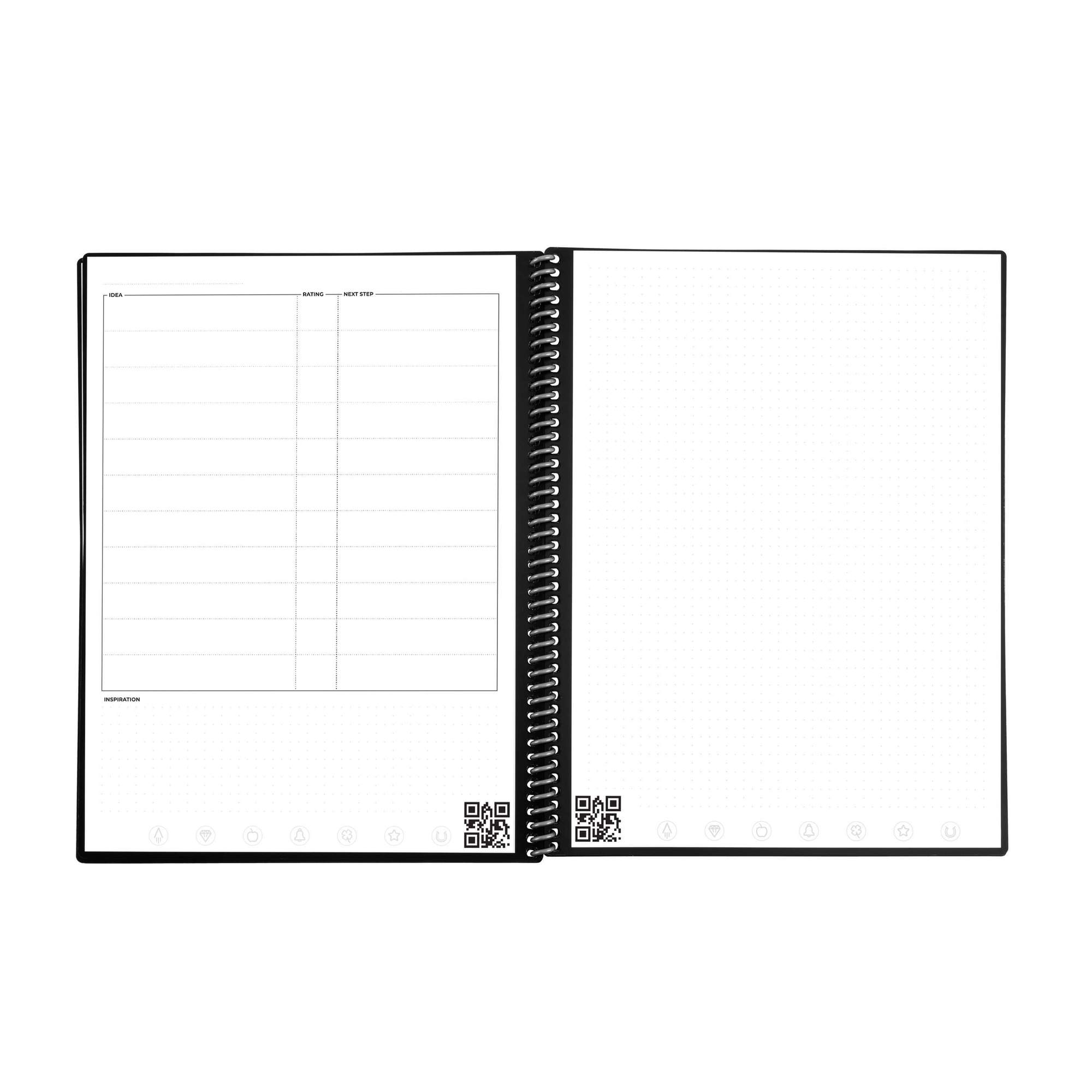 Rocketbook EVRF-E-M-K-A Fusion Mini Notebook Bundle 2Pens 2Cloth Black Executive