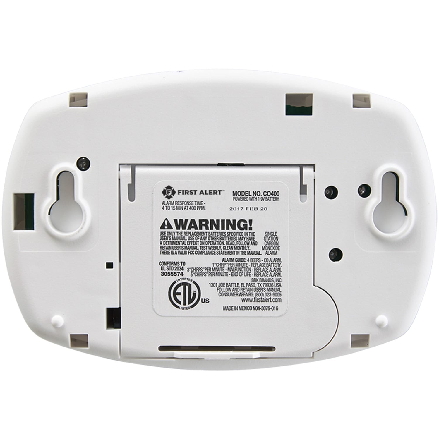 First Alert Battery-Powered Carbon Monoxide Alarm