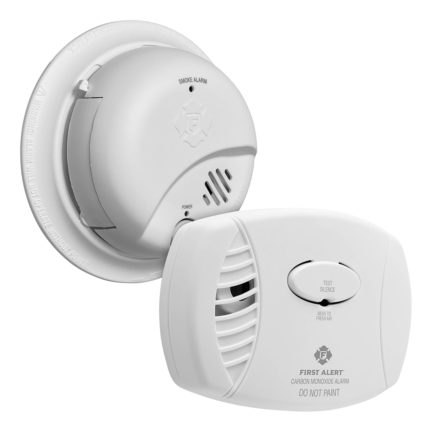 First Alert Standard Battery-Operated Smoke Alarm and CO Alarm Value 2 Pack with Models SMI100 and CO400